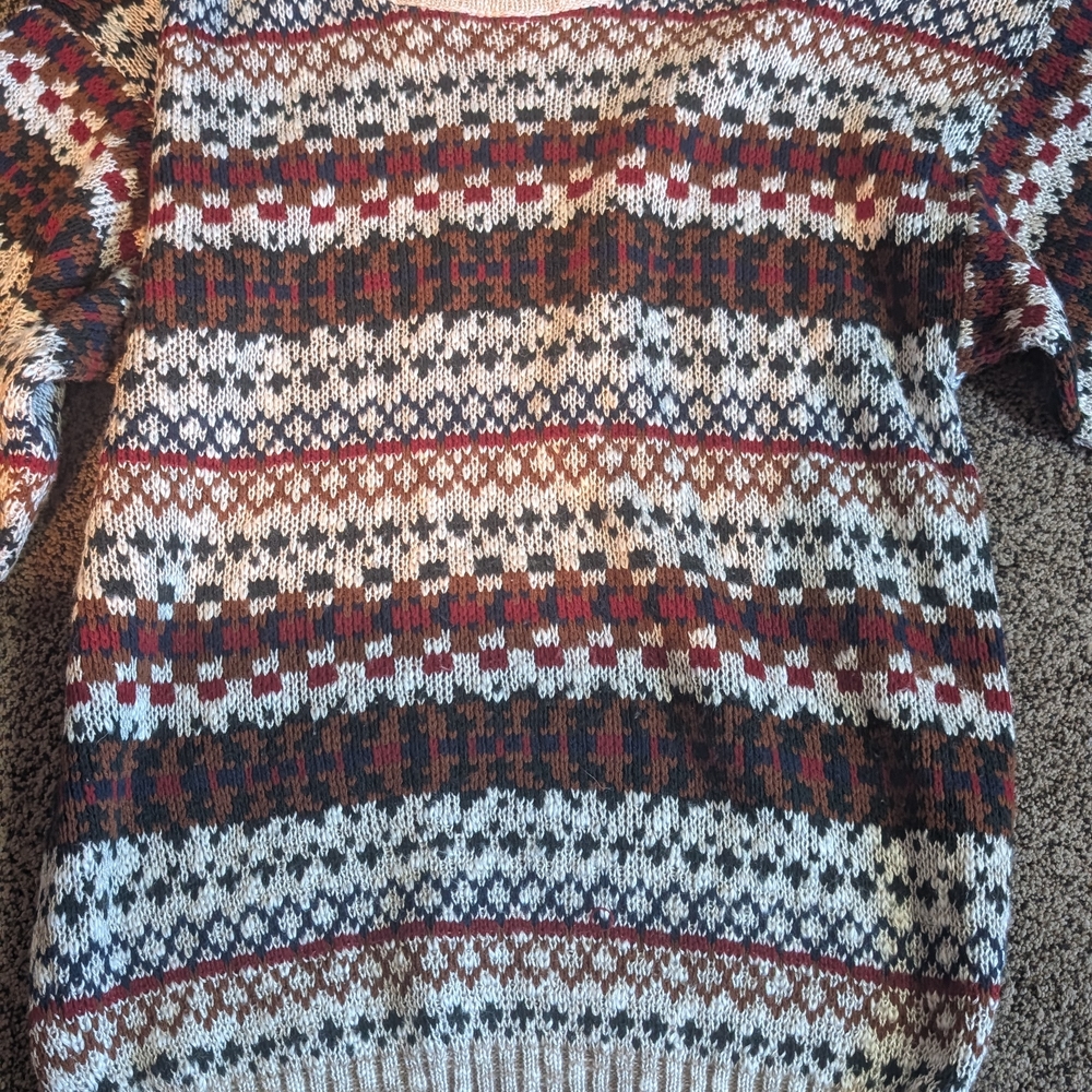 Multicolor Patterned Mens Sweater